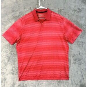 Nike Golf Tour Performance Dri-Fit Polo Shirt Men’s XL Red Striped Short Sleeve